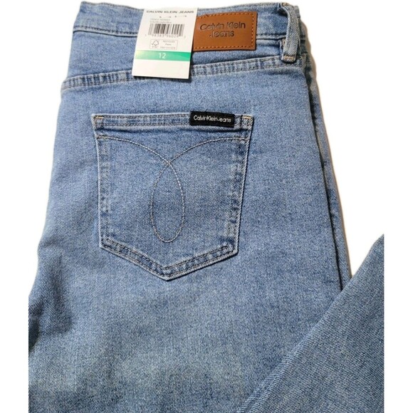 Calvin Klein Women's Size 12 High Rise Straight Leg Jeans Light Blue 27" Inseam - Picture 8 of 10
